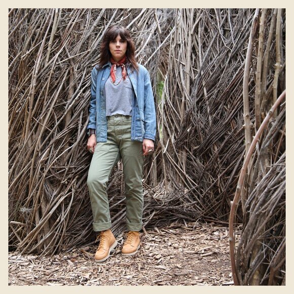 Ralph Lauren RRL Army Cotton Herringbone Utility Pant in Brewster Green Size 26 - Picture 1 of 4